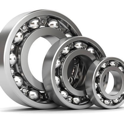 Group of bearings isolated on white background 3D