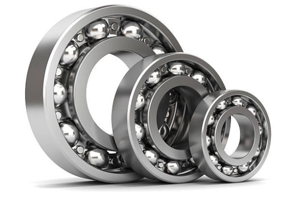 Group of bearings isolated on white background 3D